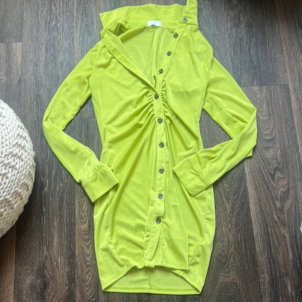 Isalis Neon Button Down Dress